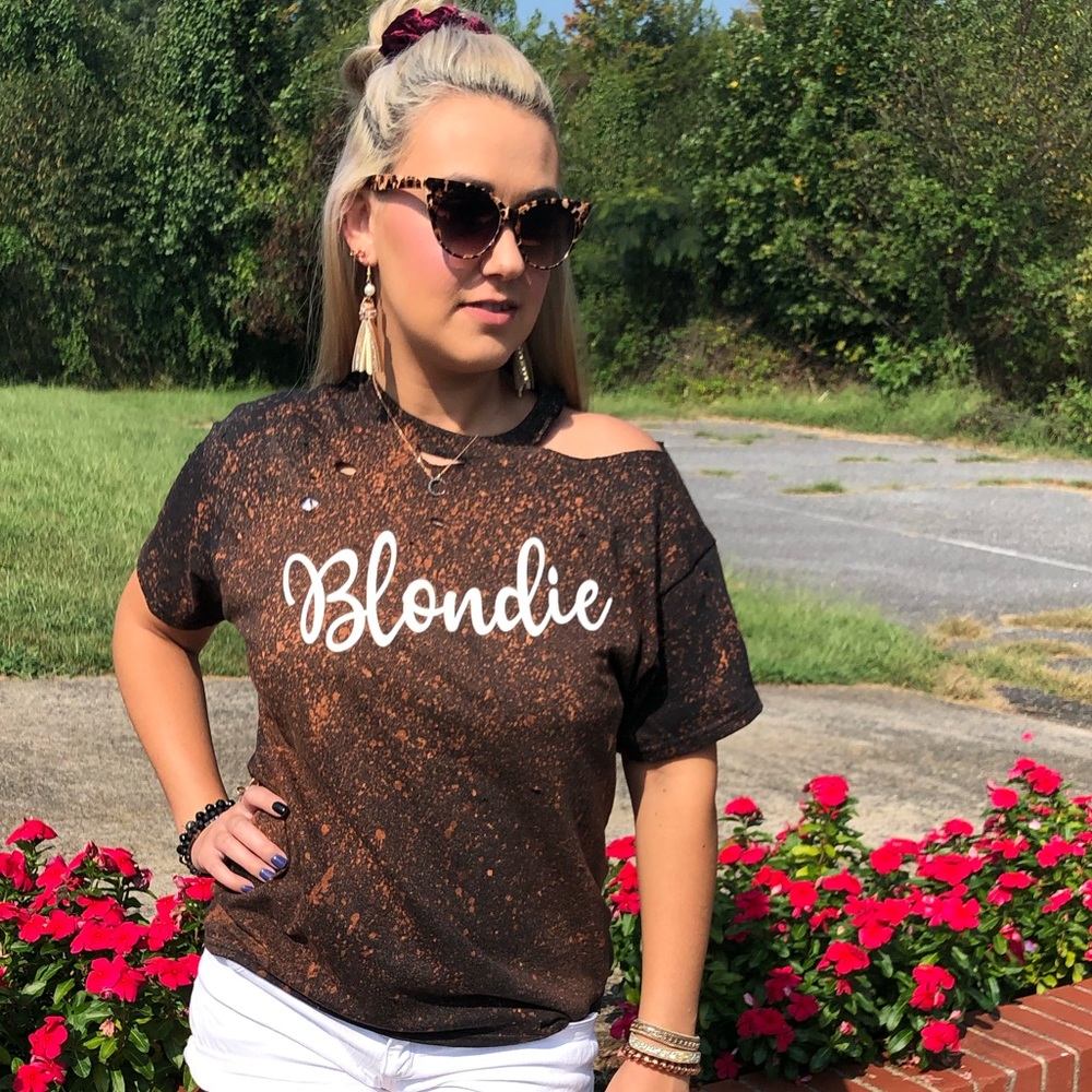 Bleached distressed Blondie shirt